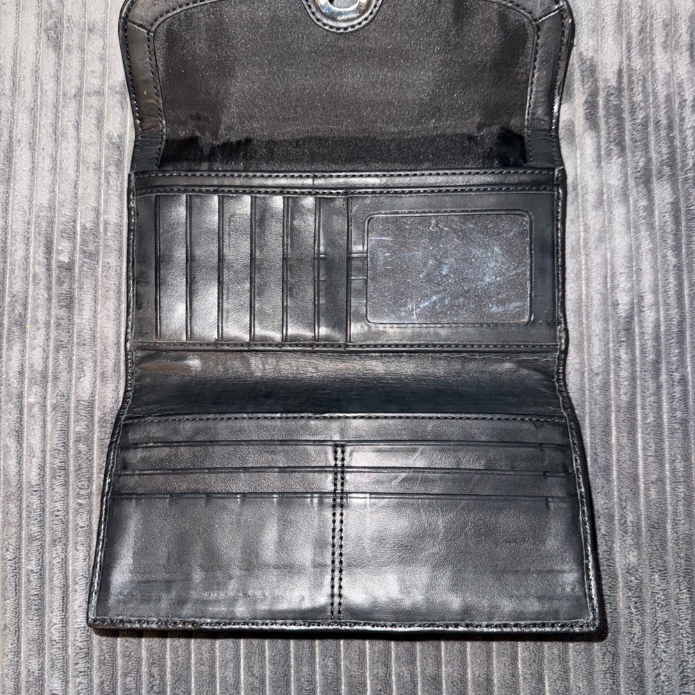 Coach Black Signature Jacquard Continental Wallet with Turnlock - Picture 3 of 5